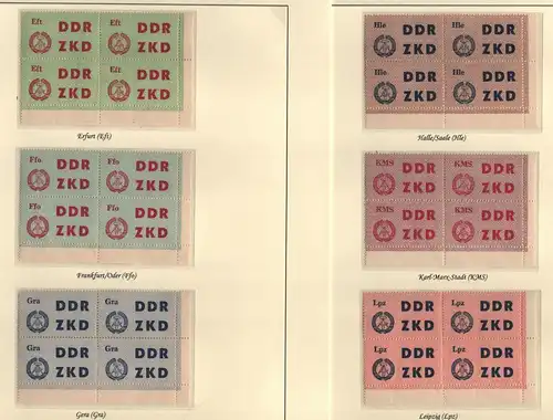 B13814 DDR ZKD 4x C 1 - 15 ** postfrisch je Eckrand Viererblock Ecke unten recht