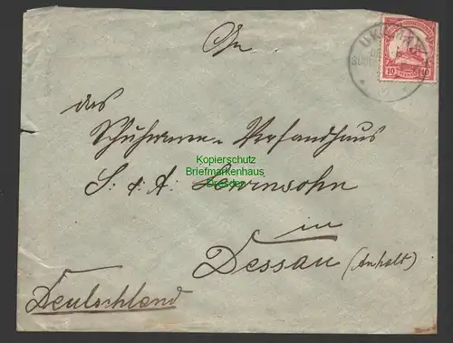 B7347 Brief Ukamas Deutsch Südwestafrika 1909 an Versandhaus Lewinsohn Dessau