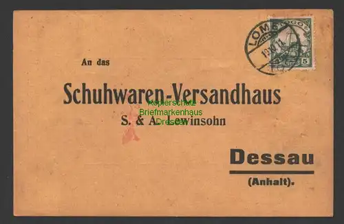 B7371 Postkarte Togo Lome 1911 Bestellkarte Bedarf an Lewinsohn Dessau