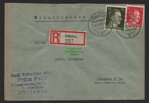 B9834 R-Brief Gebr. Hörmann A.-G. Züllichau 387 E. Schetter Nilg Fritz Pahl 1943