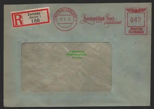 B9838 R-Brief Gebr. Hörmann A.-G. Zwickau (Sachs) 1  1942