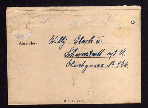 h1623 Handstempel Bezirk 16 Erfurt 1 Brief Nachgebühr 36 November 1948 an Kirchl