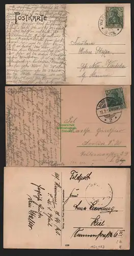 151123 3 AK Ostseebad Warnemünde Blücherstrasse Schillerplatz 1906 Rosengarten