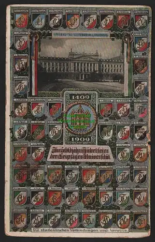 151177 AK Leipzig 1909 Festkarte zur 500 jähr. Jubelfeier Leipziger Universität