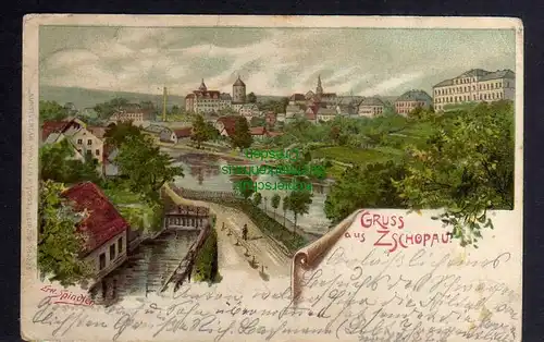 128177 AK Zschopau 1901 Litho Künstlerkarte Erw. Spindler