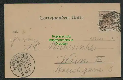 139581 AK Hainburg an der Donau Niederösterreich 1899 nach Wien