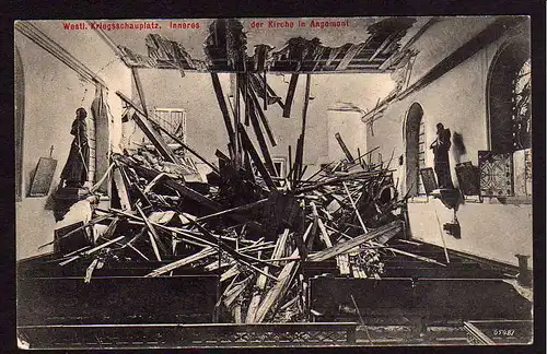 37302 AK Angomont Kirche westl. Kriegsschauplatz 1915