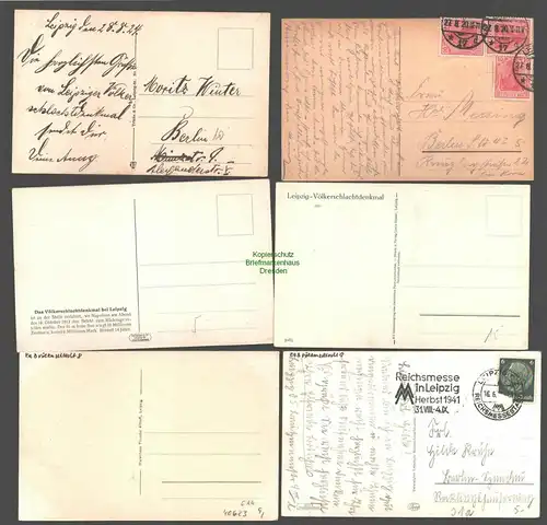 40623 6 AK Leipzig Völkerschlachtdenkmal 1920 Vogelschau um 1915 Künstlerkarte