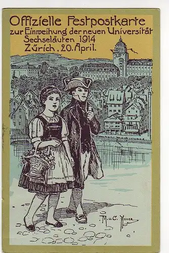 42574 AK Zürich Einweihung Uni Sechseläutern 1914