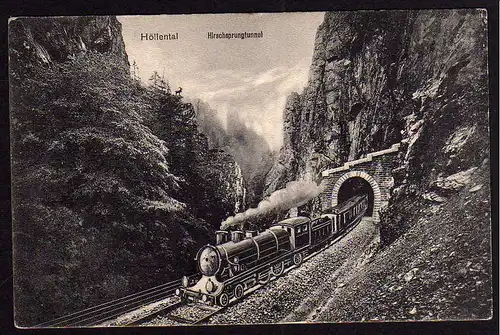 49797 AK Höllental Hirschsprungtunnel Eisenbahn Zug Lok um 1910