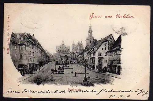 72125 AK Eisleben Marktplatz 1899 Bahnpost