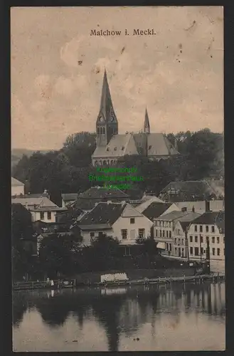 155199 AK Malchow i. Meckl. 1917 See Teich Kirche