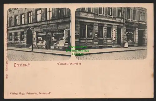 155111 AK Dresden Friedrichstadt Wachsbleichstraße um 1900 Colonialwaren Fritsch