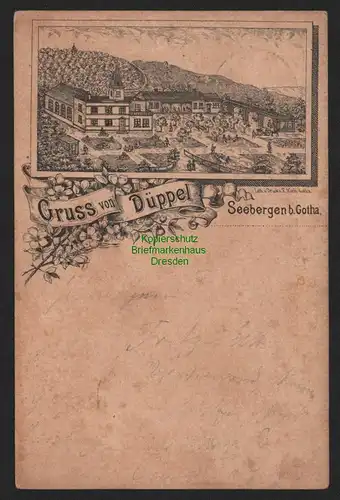 155136 AK Gruss von Düppel Seebergen b. Gotha 1895 Vorläufer