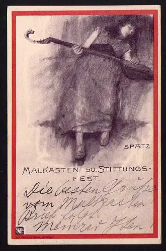 45523 AK Malkasten Künstlerverein 50 Stiftungsfest 1898