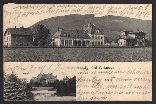 48332 AK Voldagsen 1910 Bahnhof Schloss