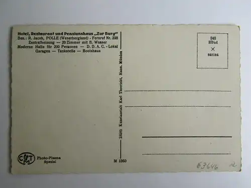 63646 AK Polle Weserbergland Hotel Restaurant Zur Burg Gasthaus Wirtshaus Gastst