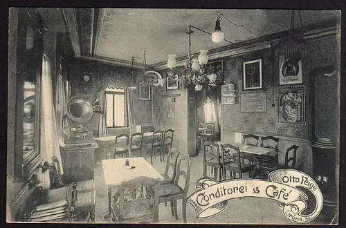 66474 AK Grüna Conditorei Cafe Otto Feige um 1910