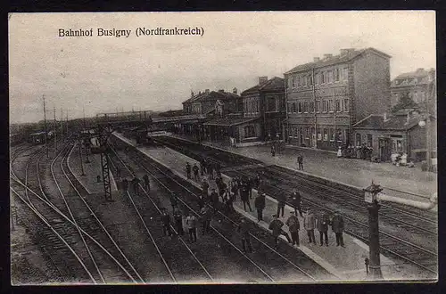 68266 AK Bahnhof Busigny Vollbild 1915 Gare