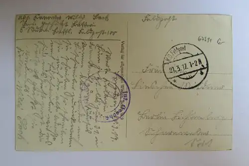 67531 AK Longuyon 1917 Feldpost Ruinen zerstörte Häuser Lothringen