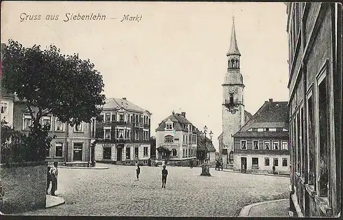 23693 AK Siebenlehn Markt Restaurant Gambrinus Rats Geschäftszimmer 1908