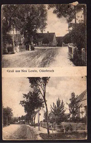 35424 AK Neu Lewin Neulewin Dorfstrasse Oderbruch 1917
