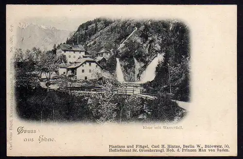 71319 AK Ebne mit Wasserfall Reklame Pianos und Flügel Berlin Carl Hinze 1900