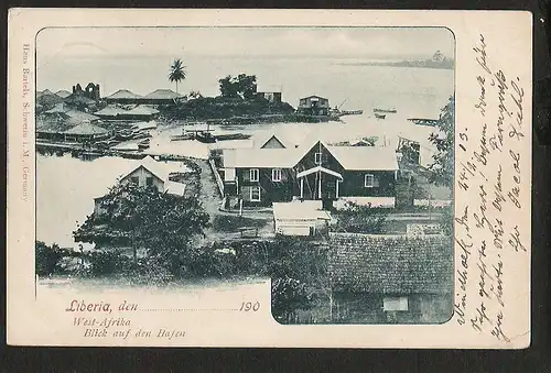 24157 Windhoek 1903 Missions Bautechniker AK Liberia Hafen Hafenansicht 1903