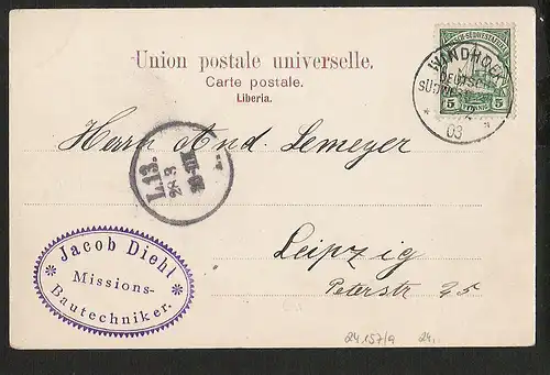 24157 Windhoek 1903 Missions Bautechniker AK Liberia Hafen Hafenansicht 1903