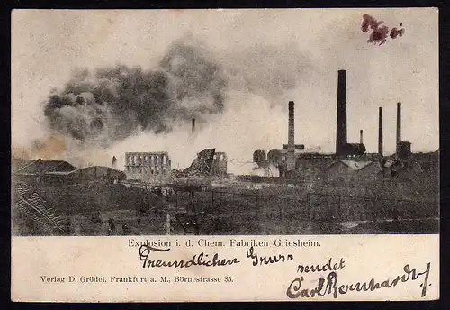48353 AK Griesheim Explosion i. d. Chem. Fabriken 1901 Zerstörung Ruine Unglück