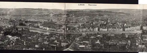 48631 4er Klapp Panorama AK Lüttich Liege um 1915