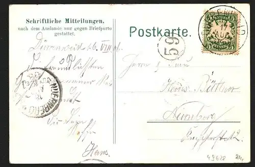 49628 AK Dürrenwaid Gasthaus Dürrenwaider tal Prinz Ludwig Denkmal 1906