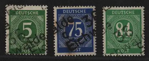 h6336 SBZ Handstempel Bezirk 36 Eichwalde c 3 Werte Ziffern ** postfrisch gepr.