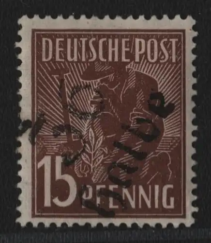 h6431 SBZ Handstempel Bezirk 36 Halbe schwarz 15 Pfg. Postmuseum ND * gepr. BPP