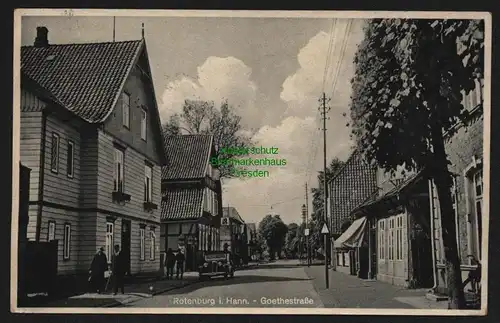 151688 AK Rotenburg i. Hannover 1938 Goethestraße Blick Richtung Apotheke