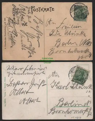 151647 2 AK Gruss von der Löcknitz Woltersdorf bei Erkner 1912 Grünheide Mark