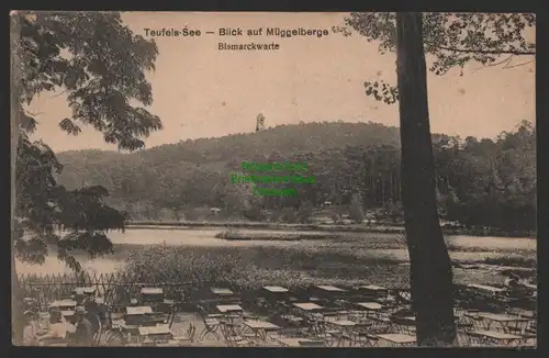 151650 AK Teufelssee Blick auf d. Müggelberge Bismarckwarte 1919 Rahnsdorf Mühle