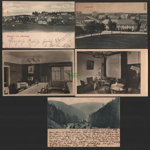 151503 5 AK Oberhof Th. Wald 1909 Häuser Teilansicht Oberland 1901 Silbergraben