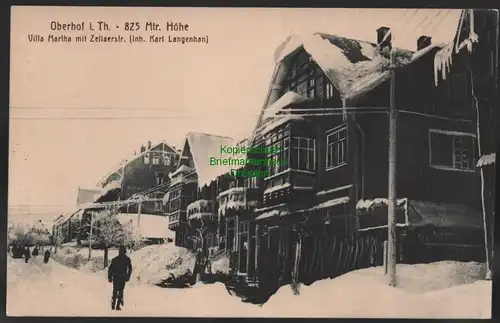 151498 AK Oberhof um 1910 Villa Martha mit Zellaerstraße im Winter