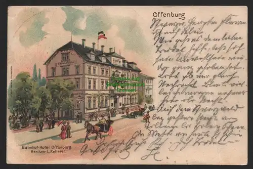 151531 AK Offenburg 1912 Bahnhof Hotel Offenburg L. Ketterer