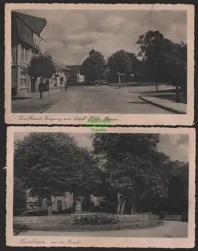 151542 2 AK Visselhövede um 1930 An der Kirche Straße Platz