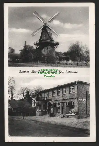 151546 AK Brokel Kr. Rotenburg Gasthof zur Post um 1935 Windmühle Mole