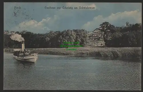 151561 AK Ferch am Schwielowsee 1913 Gasthaus zur Erholung  Dampfer