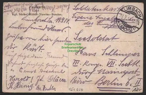 151624 AK Dresden 1913 Feier 40 Jahre K. S. Militär Verein Bund von 1873