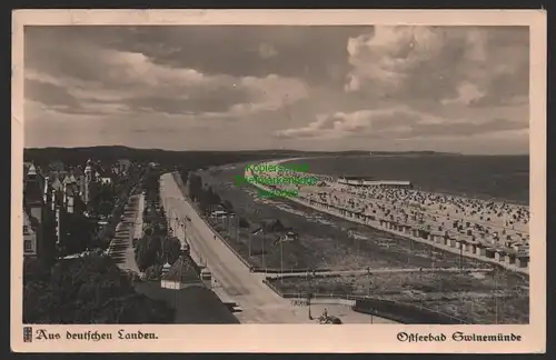 151630 AK Aus deutschen Landen Ostseebad Swinemünde 1934 Promenade und Strand