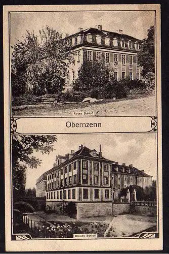61026 AK Obernzenn Rotes Schloß Blaues Schloß 1921 Mittelfranken