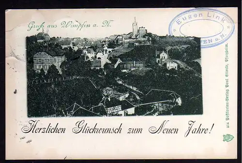 63901 AK Wimpfen a. N. Silvester 1897 Neujahr