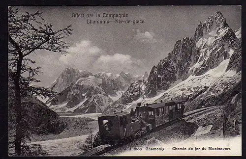 64218 AK Chamonix Mer de glace Eisenbahn Zug Chemin de fer du Montenvers