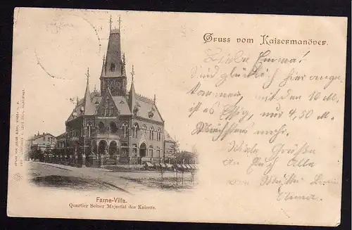 68100 AK Bad Oeynhausen Farne-Villa Kaisermanöver 1899, gelaufen