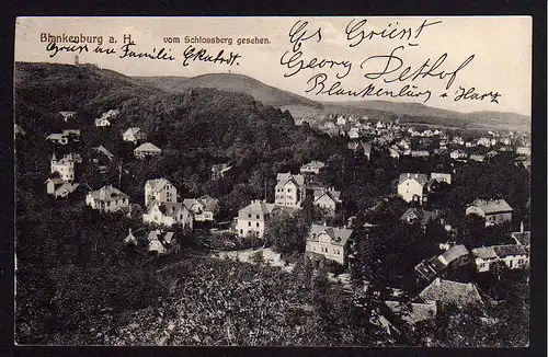 60716 AK Blankenburg a.H. v. Schloßberg gesehen 1914 Feldpost